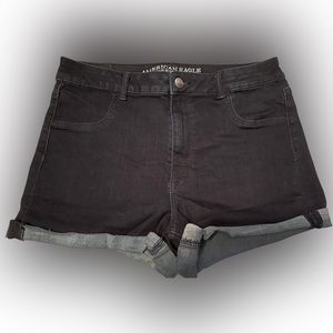 Womens American Eagle shorts, size 14 super hi-rise shortie, super super stretch
